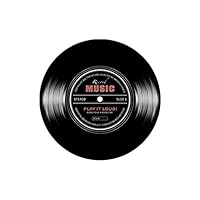 DNOVING 3ft vinyl plaat muziek zachte ronde gebied tapijt mat antislip wasbaar perfect voor woonkamer slaapkamer keuken bad duurzaam en geen vergieten