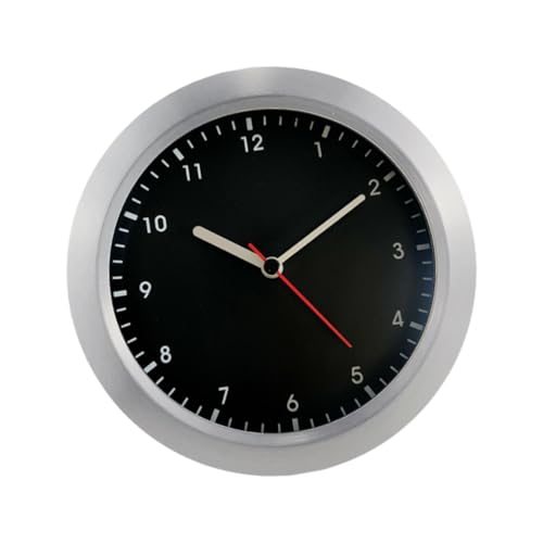 Horloge murale chic en métal argenté et noir au design épuré