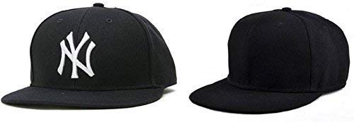 Men's Hip Hop Snapback Cap (Black) -Combo Set of 2