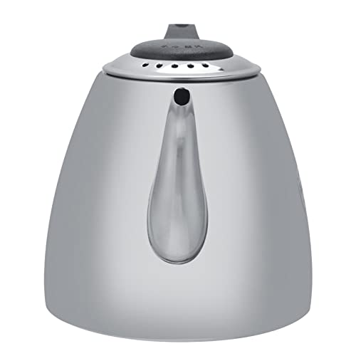Bouilloire à thé 1,2l/1,5L en Acier Inoxydable, Théière sur Cuisinière, Théière à thé, Cafetière, Poignée Chauffante, 1,2l, Acier Inoxydable 304, Chaleira Argent