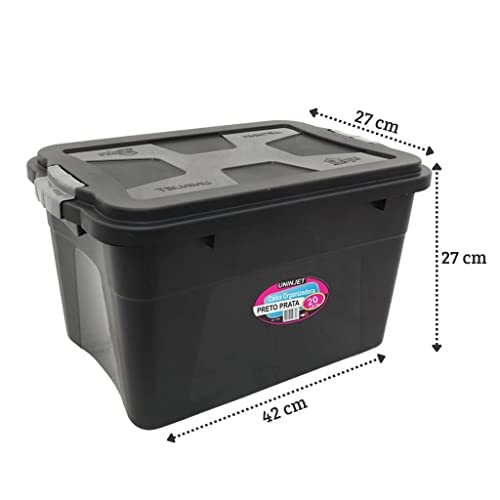 Caixa Organizadora Multiuso Plástica 20 Litros Com Tampa