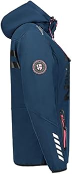 GEO NORWAY REINE - Softshelljas voor dames, waterdicht, warme jas met capuchon, outdoor, jas met ritssluiting, winddicht, winterbestendig, outdooractiviteiten, GRIJS_ZWART, XL