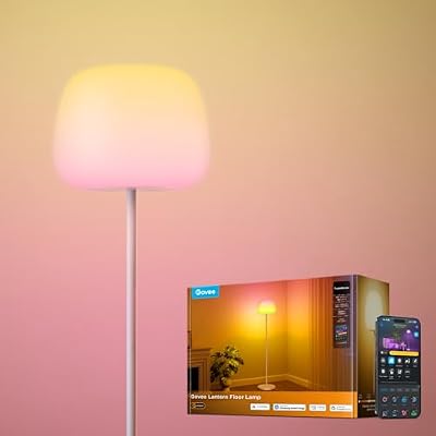 Govee Lantern Floor Lamp, Halo Gradient RGBIC Smart Corner Lamp with LuminBlend+, 1000K-10000K, Matter Compatible, 100+ Scene Modes, Music Sync, 1400lm, Modern Floor Lamps for Living Room, White
