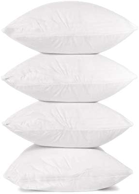 Set of 5-50 x 50 cm Hollowfibre New White Hollowfiber Cushion Pad Insert Inner Fillers Stuffer Plump White Pillow Polyester Insert Square Hypoallergenic (Pack of 5 | 20" x 20")