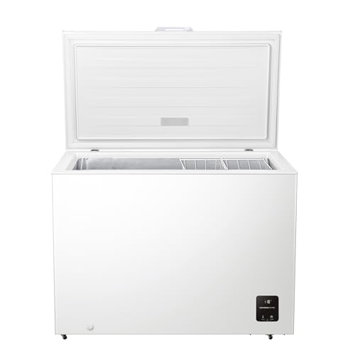 Gorenje FH30DAW Gefriertruhe/Höhe 111,4 cm/Gefrieren 297L/ LED Beleuchtung/Mit Hochleistungsrollen/FastFreeze/Sicherheitsschloss, Weiß