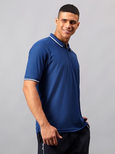 Image of Vector X Adults Mens Sports Wear Polyester Half Sleeves All Day Wear tee Shirt Polo T Shirt Detailing with Contrast Color Tipping on Sleeves & Collar for Casual Wear Regular Fit Tshirts