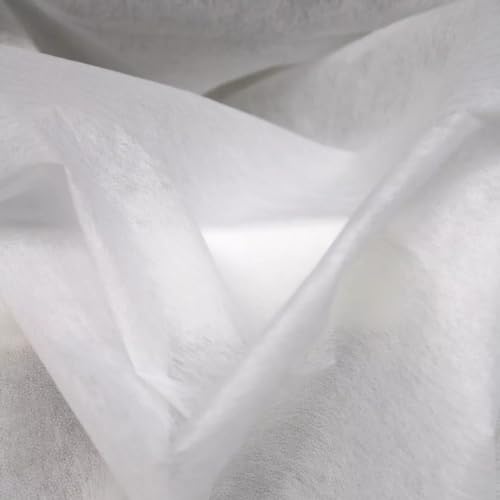 Lightweight Fusible Interfacing Fabric – 90cm Wide White Non-Woven Iron On Interfacing by Rhapsew – Dressmaking, Sewing, Quilting, Embroidery, Craft Fabric Stabiliser (2.5m)