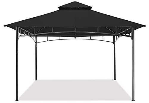 Mastercanopy Outdoor Garden Gazebo For Patios With Stable Steel Frame(10X12, Black) #TOP1