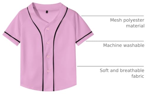 Image of Yuji Itadori Kids Baseball Jersey Button Boys Short Sleeve T-Shirts Hip Hop Fashion Casual Sports Solid Color Shirt