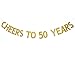 Produktbild Veewon Beifall bis 50 Jahre Banner Gold Glitzer Briefe Bunting Girlanden 50. Geburtstag Jubiläum Party Foto Prop Dekor