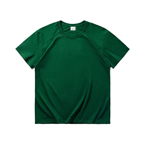 T-shirt d'été pour homme en coton vert foncé oversize M