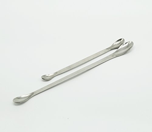 Stainless Steel Micro Scoop Reagent Lab Sampling Spoon Lab Spatulas Scoop Bar Spoon Medical Pharmacy Mini Micro Spoon Scoop 2Pcs for 22cm 2 Pcs for 16cm