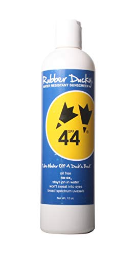 Rubber Ducky SPF 44 Water Resistant Sunscreen | UVA/UVB Broad Spectrum - 8 Hour Water Resistance | Unscented, Oil-Free, Oxybenzone-Free (12 oz)