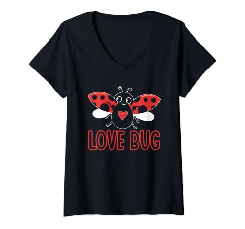 Womens Love Bug | Insect Entomology | Ladybug V-Neck T-Shirt