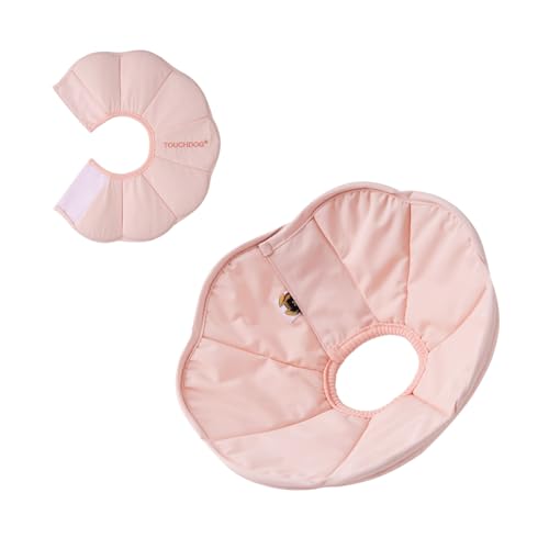 Touchdog Soft Cat Cone Collar, Waterproof Recovery Collar for Cats After Surgery, Lightweight Elizabethan Collar for Kittens, Small to Large (PINK01, S)