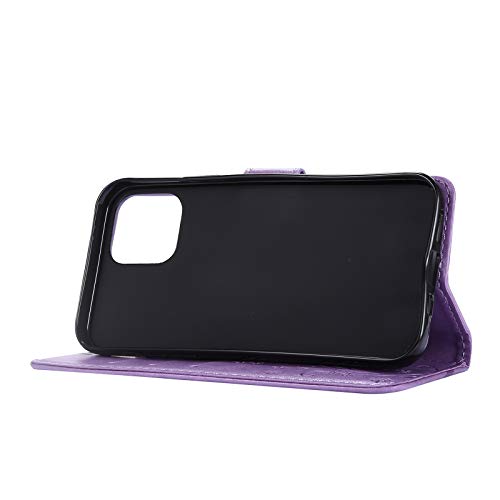 Capa C-Super Mall-UK para iPhone 12 Pro, capa para iPhone 12, capa carteira em relevo borboleta com
