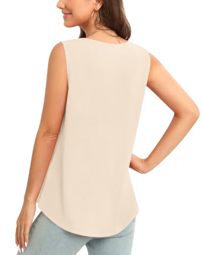 Image of Women's Sleeveless Chiffon Tank Top Business Casual Blouse Tunic Top