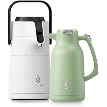 IDEUS 68 oz Stainless Steel Thermal Coffee Carafe and 74 oz Airpot Beverage Dispenser