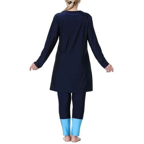 Maillot de bain couvrant contre les complexes coupe ample pantalon bleu - 6