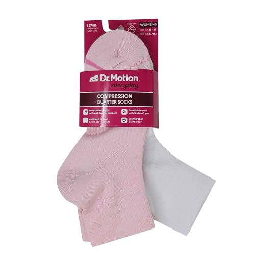 Dr. Motion Compression Quarter Socks For Women With Enhanced Cushion And Breathable Arch Support 6 Pairs4