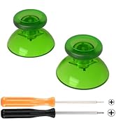 eXtremeRate Clear Green Replacement 3D Joystick Thumbsticks, Analog Thumb Sticks with Cross Screw...