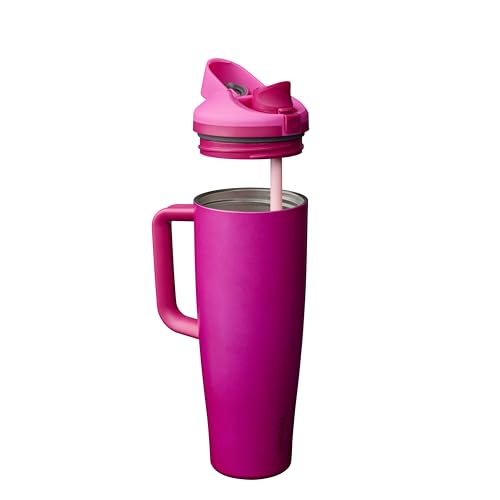 Image of Owala FreeSip Tumbler Insulated Stainless Steel Water Bottle with Built-in Straw and Side Handle, For Travel, Work, School, and Sports, 40oz, BPA Free, Leak Proof, Read My Lips