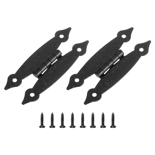 QUARKZMAN 2pz Cerniera a H Cerniera Piatta Metallo Cerniera per Porta Armadio Cerniera per Montaggio a Incasso Viti per Porta Armadio, 3.5x1.5 Pollici Nero