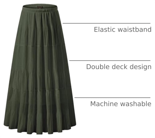 Image of NASHALYLY Women's Chiffon Elastic High Waist Pleated A-Line Flared Maxi Skirts