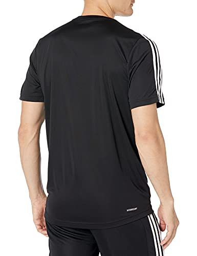 Adidas Men's Aeroready 3-Stripes Tee, Black/White, X-Large #TOP4