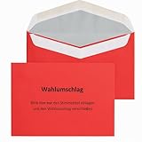 Betriebsratswahl – Innere Wahlumschläge C6 (162 × 114 mm), Recyclingpapier 75 g/m², nassklebend, ideal für Stimmzettel (Rot - Stimmzettelumschlag, 50 Stück)