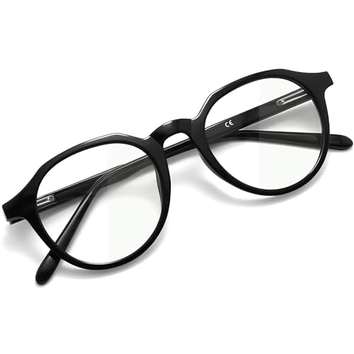Joopin TR90 Round Blue Light Glasses for Men Women, Clear Lens Blue Light Eyewear for Women Anti Eye Strain Computer Gaming Screen Glasses for Men