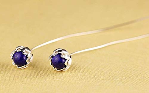 Boucles d'oreilles S925 en lapis-lazuli thaïlandais, accessoire bohème chic daily