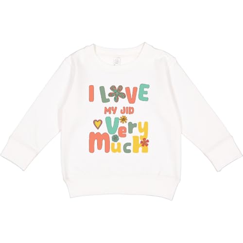 inktastic Groovy Retro I Love My Jid Grandchildren Gift Toddler Sweatshirt 3T White 43566