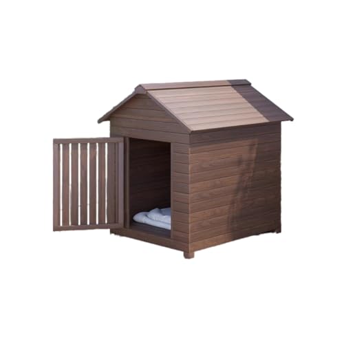 Qobvoeh 犬小屋木製ペットハウス ドッグハウス 屋外用無垢材の犬小屋通気 中/小型犬 木製犬舎/清潔 水洗 換気 日焼け対策組み立て簡単オールシーズン利用可能 (S)