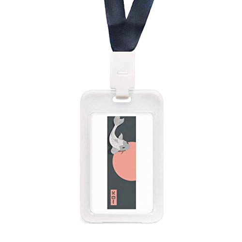 Porte-cartes transparent motif poisson chinois pour rangement de carte bancaire