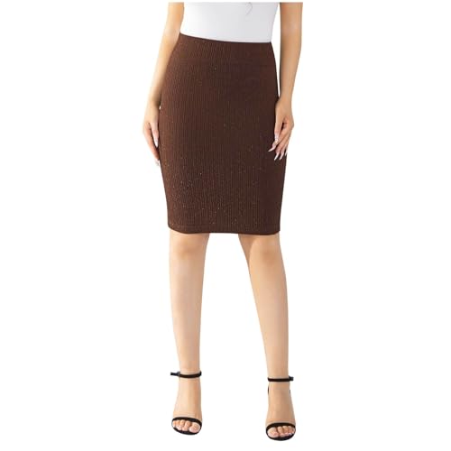 Mini Pencil Skirts for Women Business Casual Elastic High Waisted Bodycon Short Skirt Summer Fall Clothes Outfits