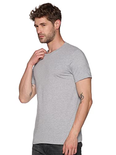 Image of Solid Men Round Neck White T-Shirt