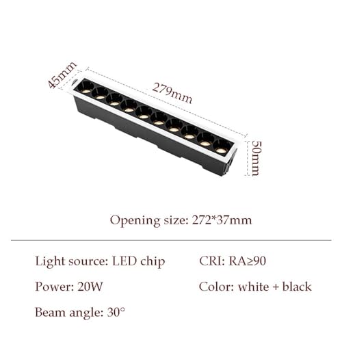 Iluminación CRI90 lineal empotrada LED de alta fidelidad cromática con 10 focos 2