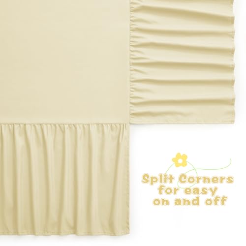Image of SiinvdaBZX Ivory Crib Skirt Dust Ruffle, Microfiber Crib Bed Skirt | 52 inchx28 inch with 14 inch Drop, Durable Full Coverage Toddler Bedskirt Fit for Baby Boys Girls Nursery Standard Crib