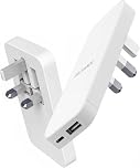 Galvanox Flat USB-C Charger Wall Block, Ultra-Slim Multi Port UK Power Plug, Type C Fast-Charging for iPhone 17/16/15/14 Pro Max, Samsung Galaxy Mobile Phones, Dual-Port Outlet Travel Adapter, 20W