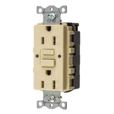HubbellGFRST15SNAPI - Style Line SNAPConnect 15A 125V 2P3W NEMA 5-15R GFCI Receptacle with AUTOGUARD, Ivory