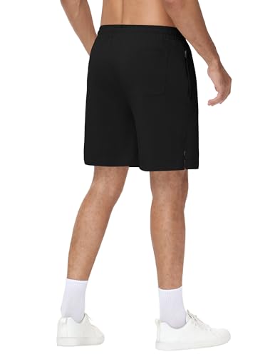 JWM Men's 5" 7" 9" Cotton Sweat Shorts - Ultra Soft Fleece Lounge Short with Zipper Pockets Elastic Waistband for Home Casual2