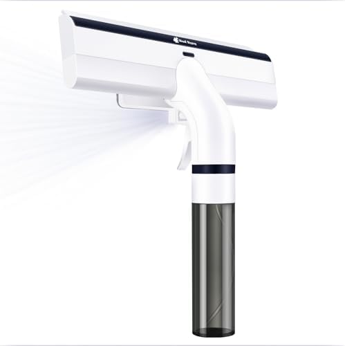 Red Horn Window Squeegee with Spray, 4-in-1 Window Cleaner Tool Kit with Cleaner Sprayer and Wipes, Shower Door Squeegee for Glass Door, Window, Mirror.White Color