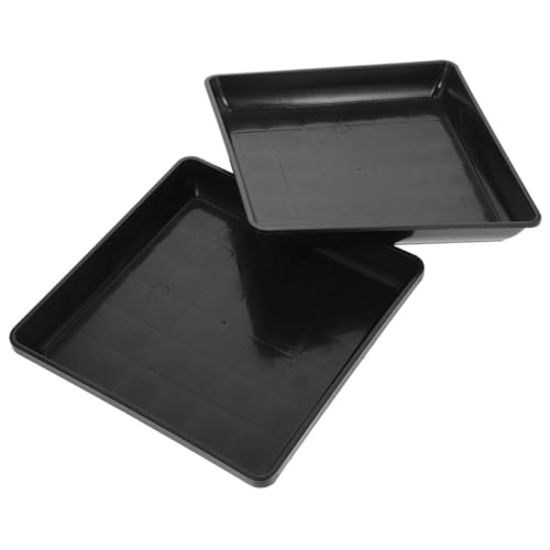Toyvian 4pièces Soucoupes Plastiques pour Pots De Fleurs Carré Noir Plateau Récupérateur Eau pour Plantes Plateau De Pot Résistant pour Intérieur Et Extérieur