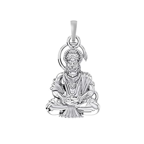 Pendentif Hanuman Bajrang Bali en argent sterling 92.5% pour enfant taille S