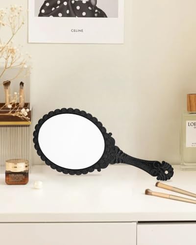 XPXKJ Hand Mirror Vintage Handheld Mirror with Handle Vanity Makeup Mirror Travel Mirrors