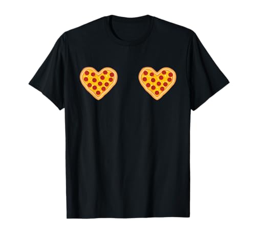 Funny Pizza Heart Boobs T-Shirt