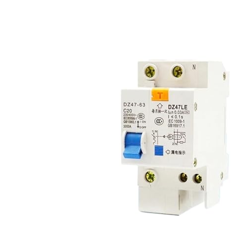 DZ47LE-63 1P + N disyuntor pequeño interruptor magnetotérmico 63A