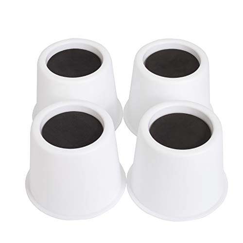 Aocool elevadores de cama ajustables, elevadores de muebles, añade 2 pulgadas de altura a muebles pesados o camas (juego de 4) soporta 2.000 libras (blanco)