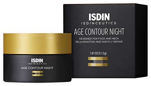 ISDIN Age Contour Night Face and Neck Cream with Melatonin and Peptides, 1.8 Fl Oz